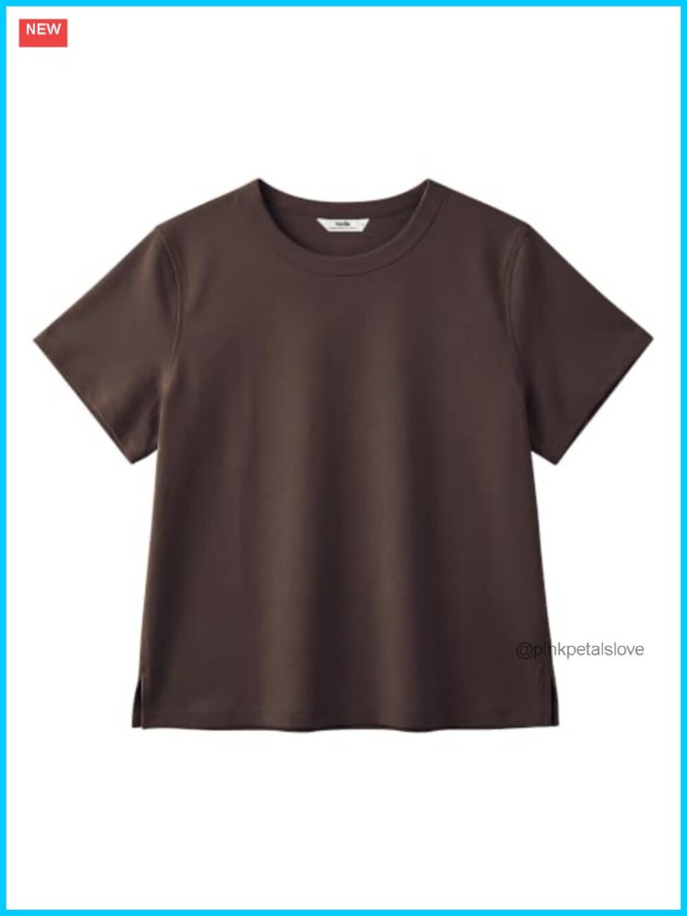 Stelle Women Cotton Boxy Crop Top Short Sleeve Crewneck Tee